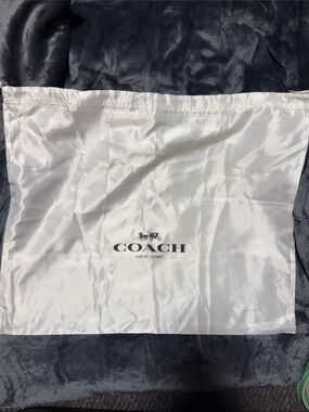 Coach White Storage Dust Sack with Black Logo